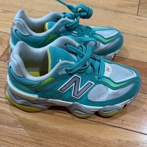 New Balance Kids' Teal and Yellow Sneakers